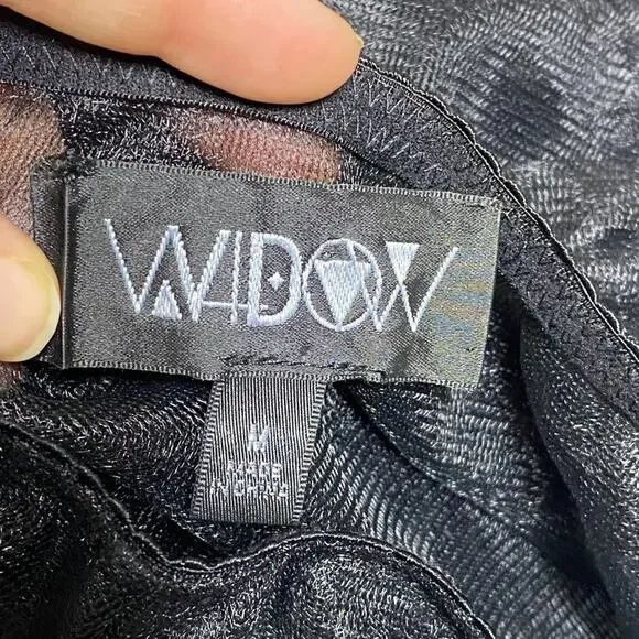 Widow Womens Sheer Mesh Midi Skirt Size M Goth Grunge Vampy Witchy Shadow Kiss - Picture 5 of 10
